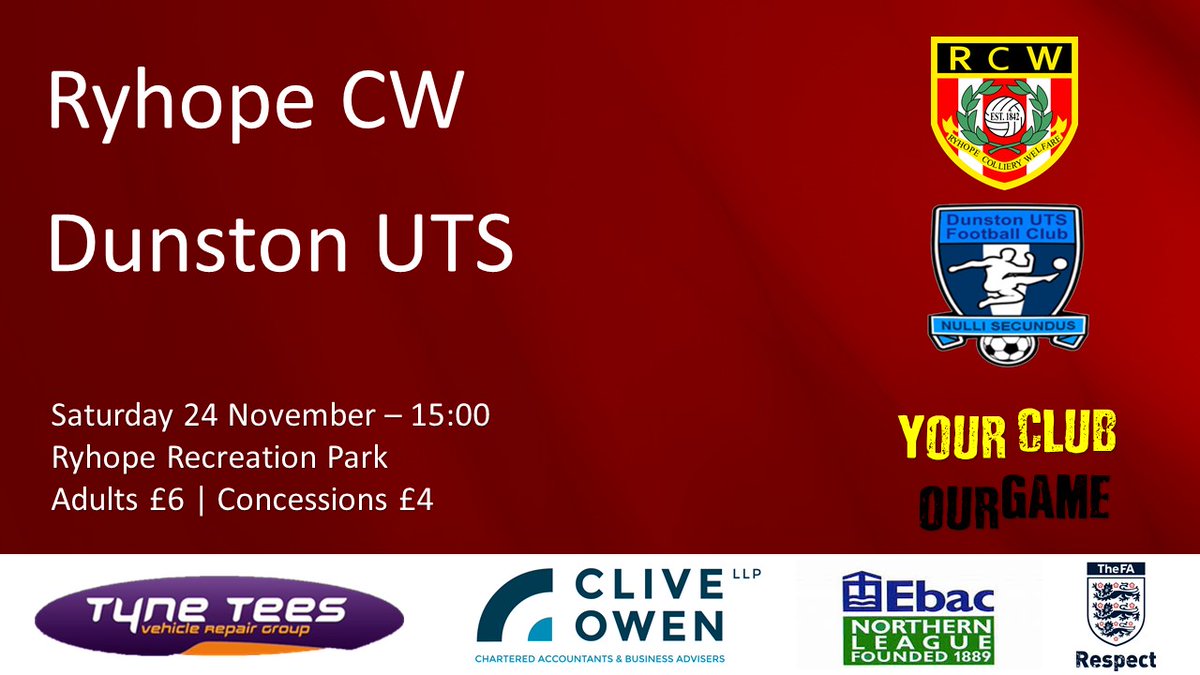 Match Preview: Ryhope CW vs Dunston UTS